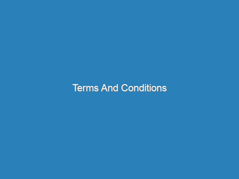 Terms And Conditions