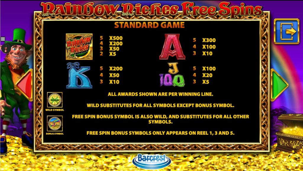 Rainbow Riches Free Spins