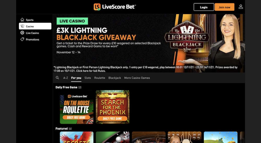 Livescore Casino